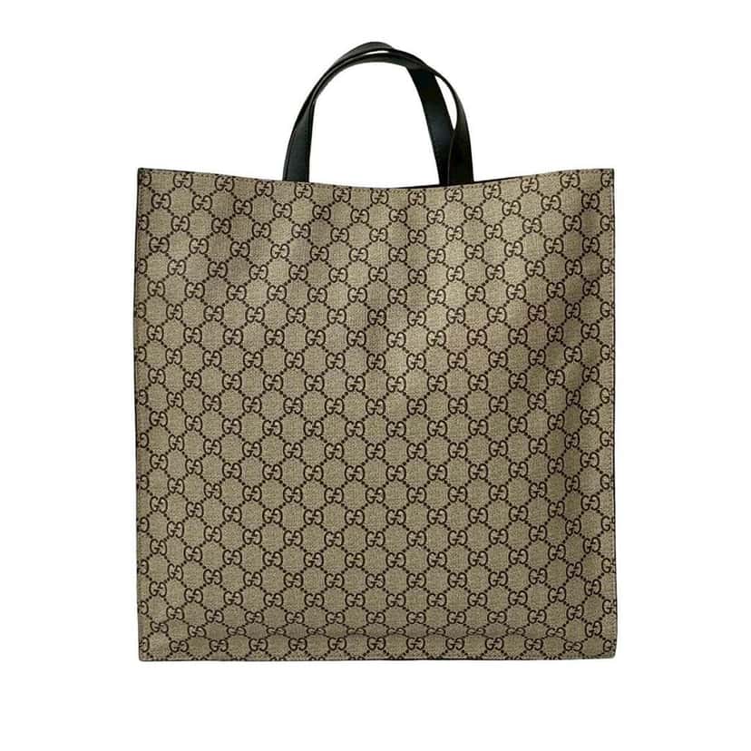 Gucci GG Supreme LAveugle Par Amour Tote Brown Canvas Good condition - Back View