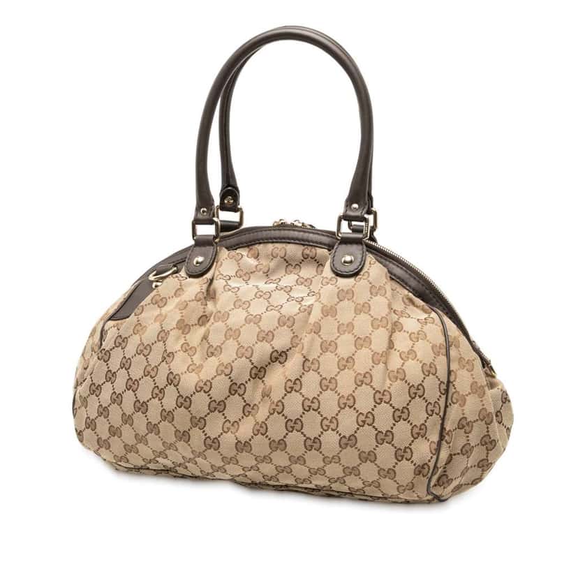 Gucci GG Canvas Sukey Satchel Brown Canvas Good condition - Back View