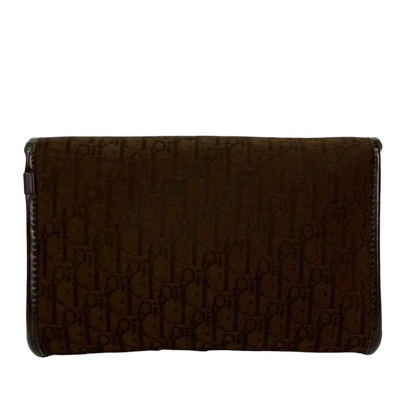 Dior Diorissimo Trotter Canvas Chain Shoulder Bag Brown Canvas Good condition - Back View