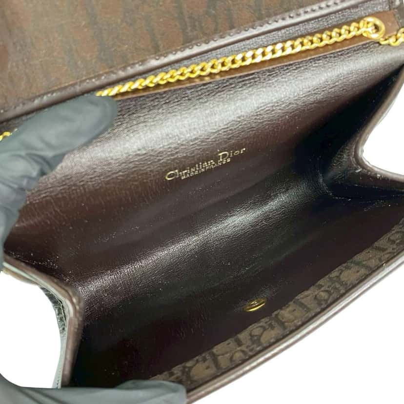 Dior Diorissimo Trotter Canvas Chain Shoulder Bag Brown Canvas Good condition - Box View