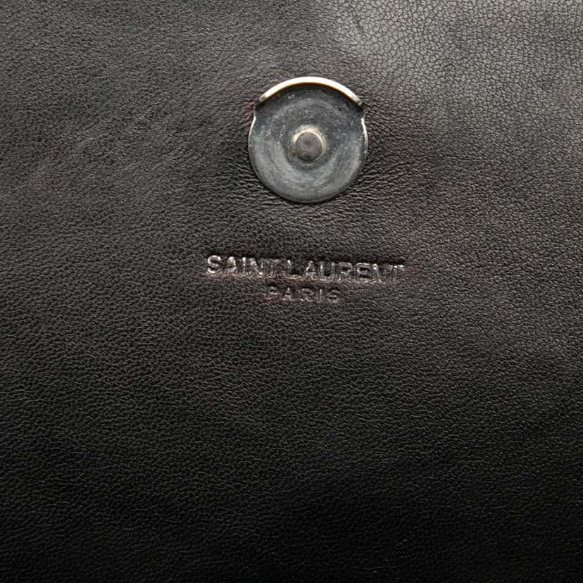 Saint Laurent Croc Embossed Leather Monogram Kate Tassel Wallet on Chain Black Leather Good condition - Box View