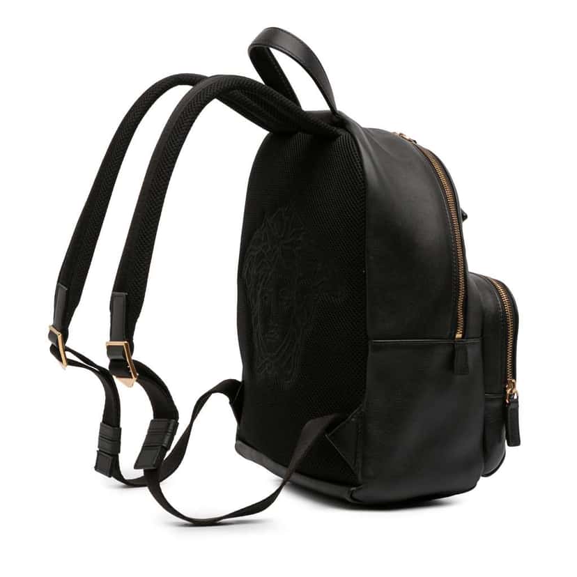 Versace Leather Medusa Biggie Backpack Black Leather Good condition - Back View