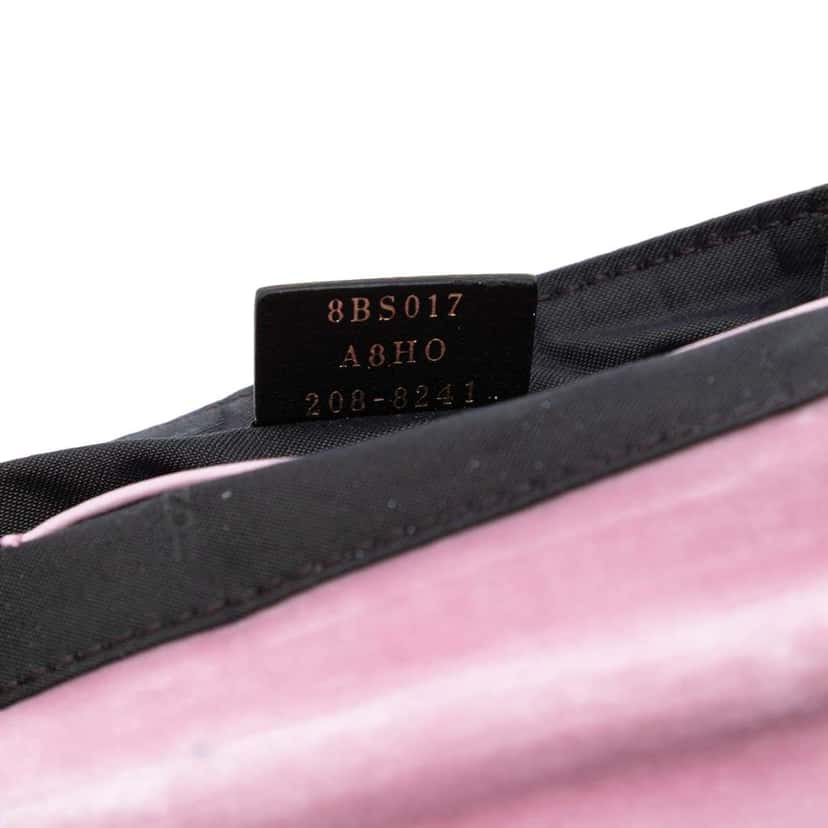 Fendi Mini Zucca Embossed Velvet Baguette Satchel Pink Velvet Good condition - Box View