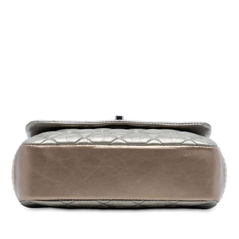 Chanel Mini Quilted Metallic Calfskin Lady Pearly Flap Brown Leather Good condition - Inside View