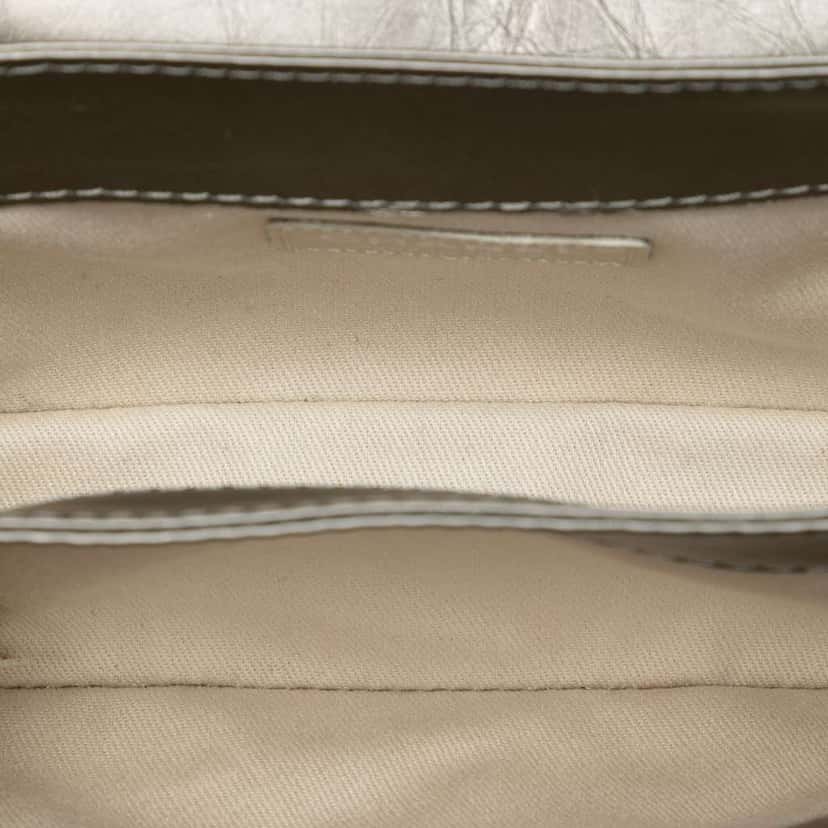 Chanel Mini Quilted Metallic Calfskin Lady Pearly Flap Brown Leather Good condition - Model View