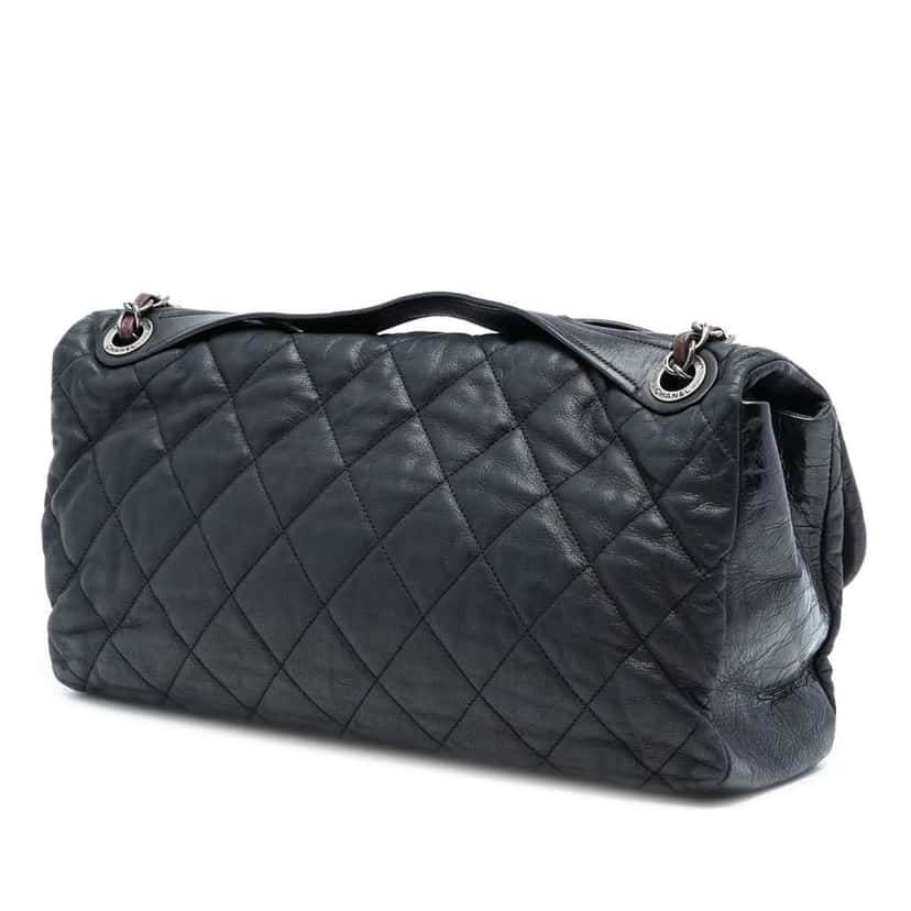 Chanel Jumbo Iridescent Calfskin In The Mix Flap Black Leather Fair condition - Back View