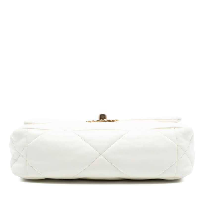 Chanel Medium Lambskin 19 Flap White Leather Very good condition - Inside View