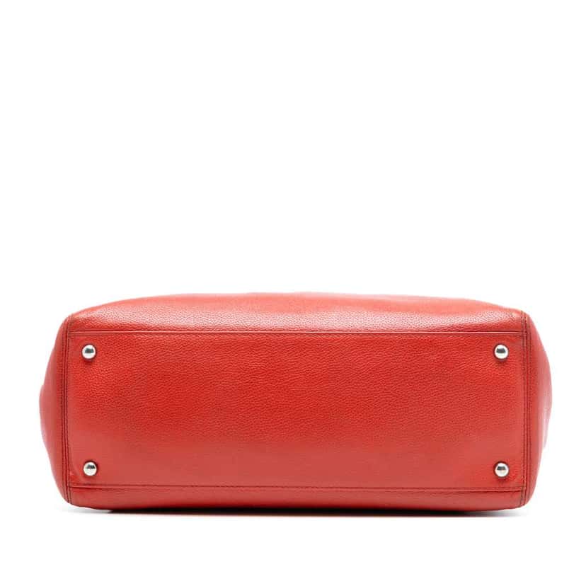 Chanel Small Calfskin Executive Cerf Tote Red Leather Good condition - Inside View