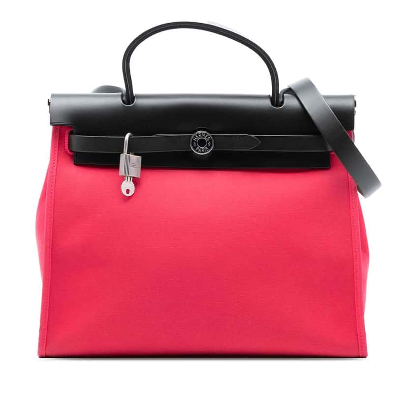 Hermès Toile Herbag Zip 31 Pink Canvas Good condition - Front View