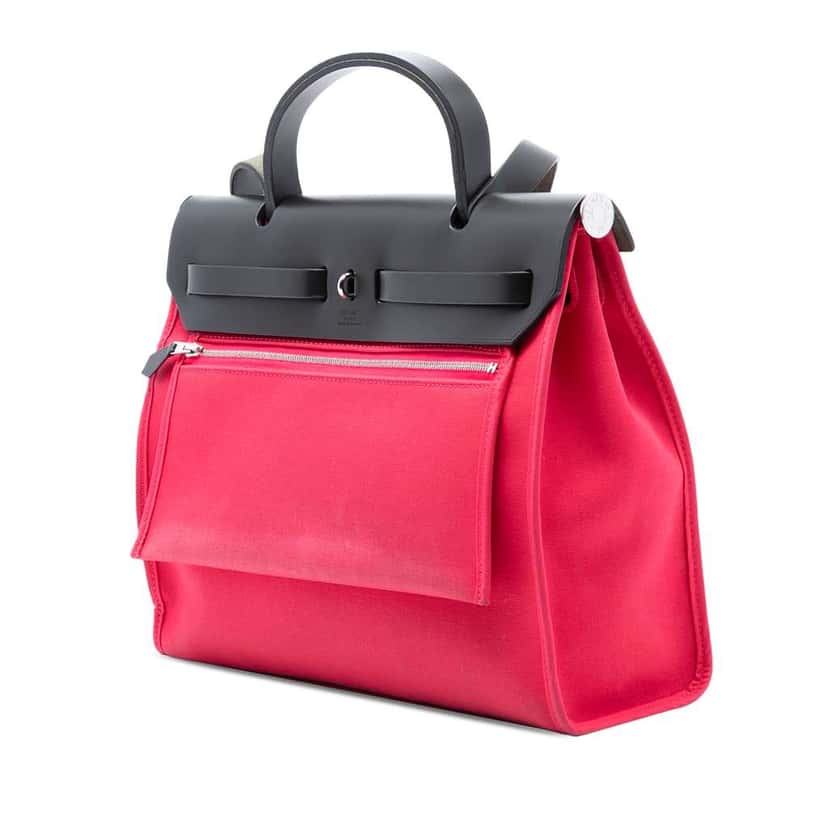 Hermès Toile Herbag Zip 31 Pink Canvas Good condition - Back View