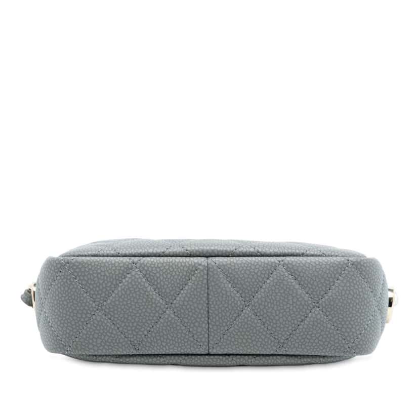 Chanel Mini Quilted Caviar Coco Tassel Camera Case Grey Leather Good condition - Inside View