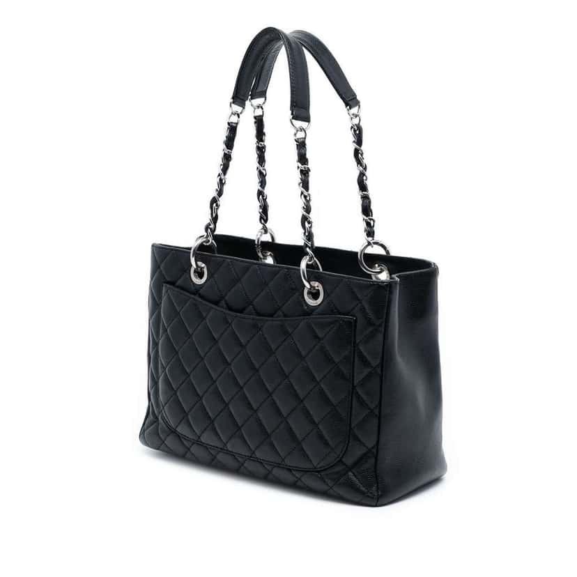 Chanel Caviar Grand Shopping Tote Black Leather Good condition - Back View
