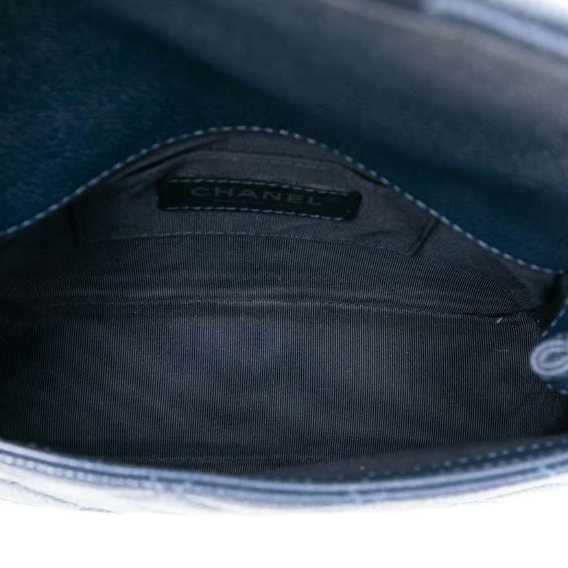 Chanel Mini Square Caviar Incognito Flap Blue Leather Good condition - Model View