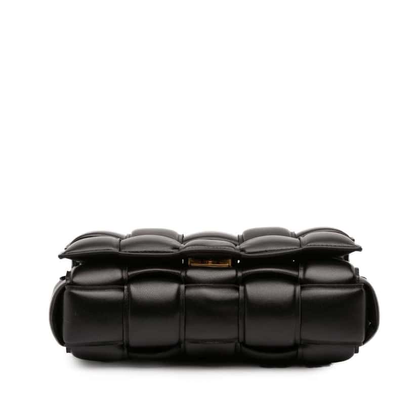 Bottega Veneta Nappa Intrecciato Padded Chain Cassette Satchel Black Leather Very good condition - Inside View