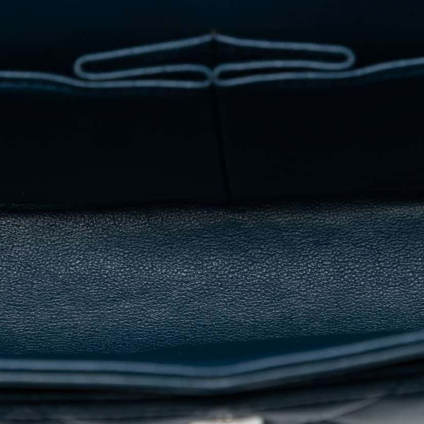 Chanel Small Classic Lambskin Double Flap Blue Leather Good condition - Model View