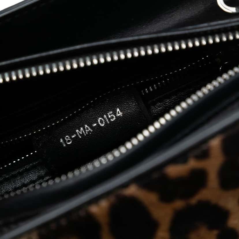 Dior Medium Pony Hair Leopard Print Lady Dior Brown Good condition - Box View