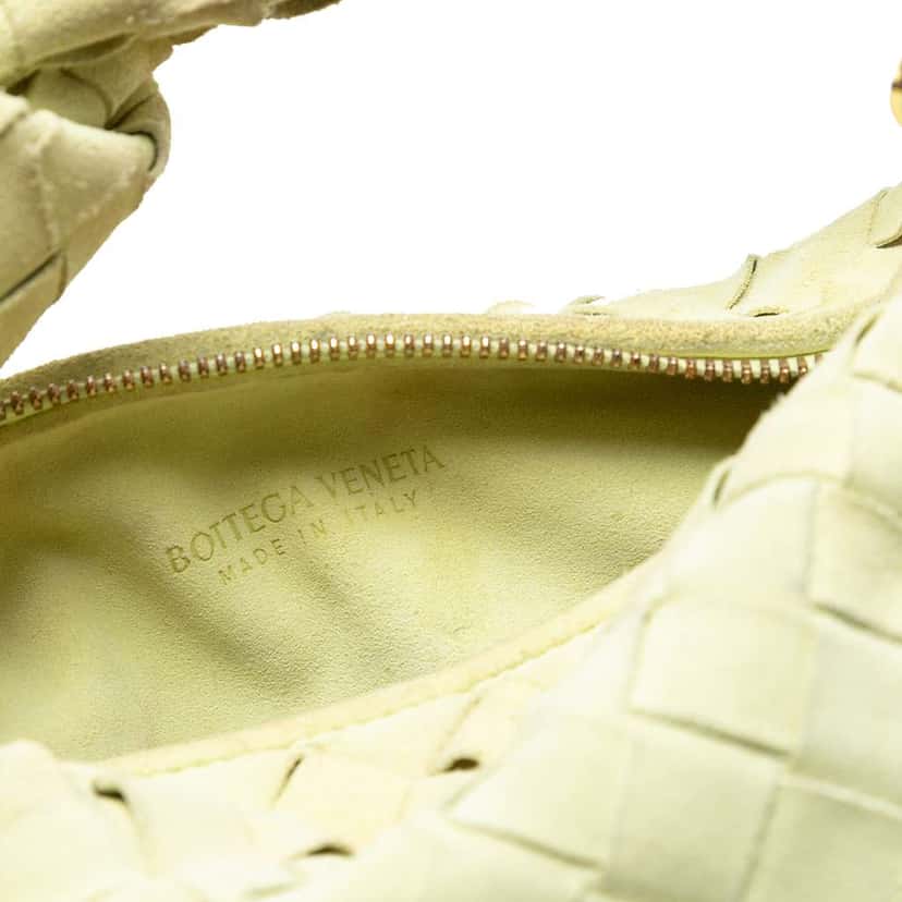 Bottega Veneta Mini Suede Intrecciato Jodie Yellow Leather Very good condition - Box View