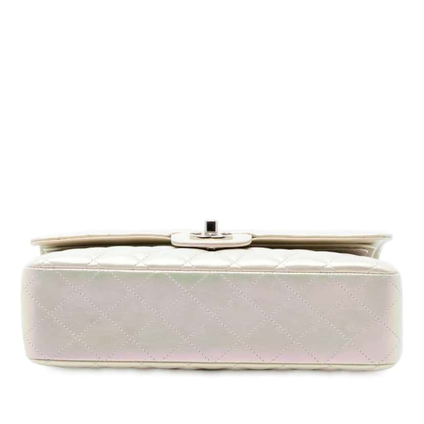 Chanel Medium Classic Iridescent Lambskin Double Flap Gold Leather Good condition - Inside View