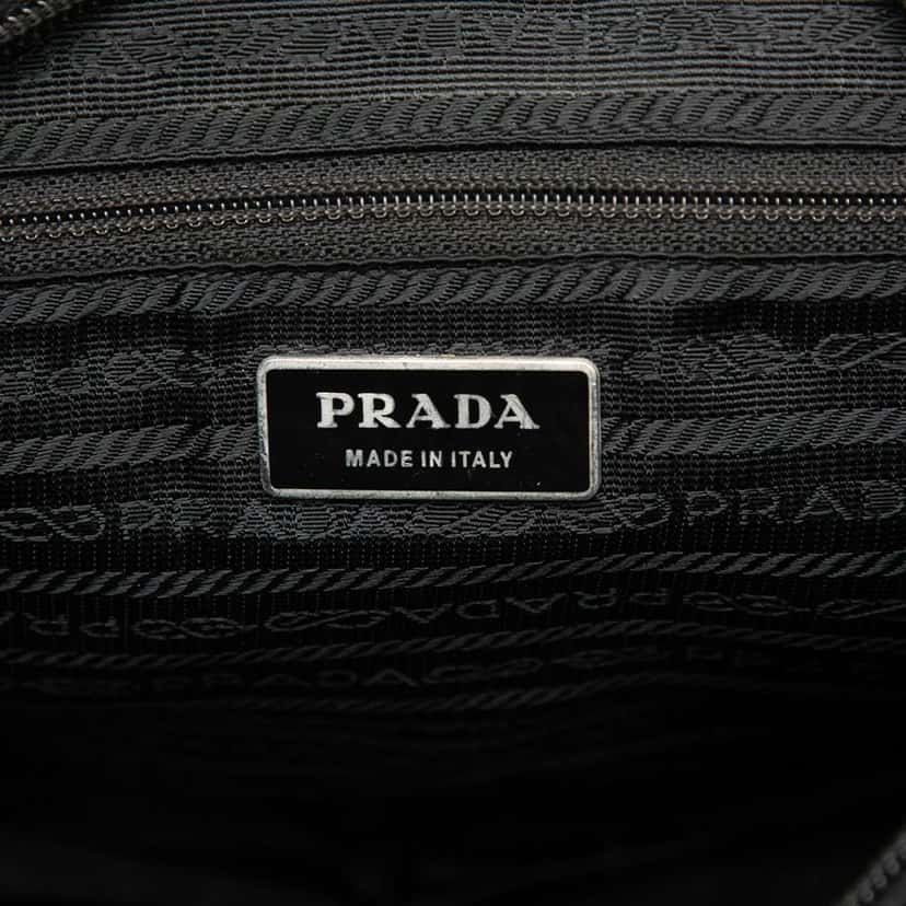 Prada Tessuto Zip Double Buckle Messenger Bag Black Good condition - Box View