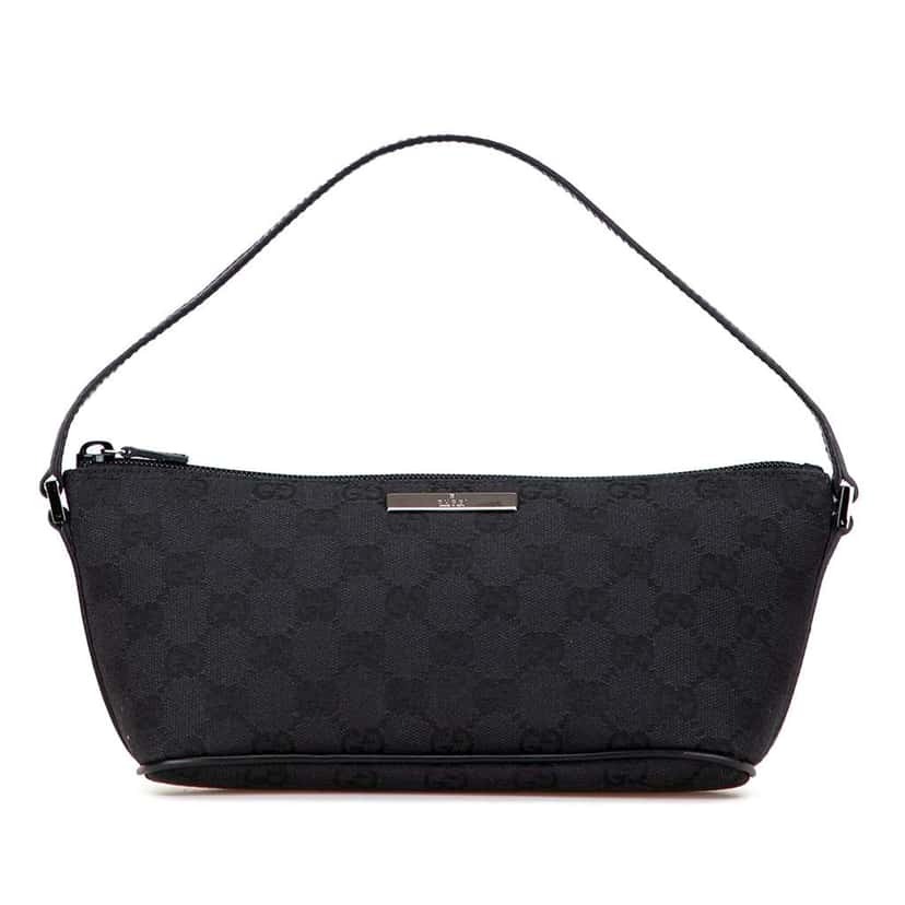 Gucci GG Canvas Boat Black Canvas Good condition - Front View