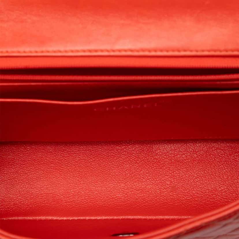 Chanel Lambskin Parent Kelly Flap Orange Leather Good condition - Model View