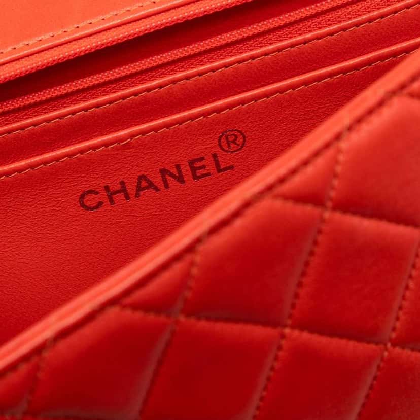Chanel Lambskin Parent Kelly Flap Orange Leather Good condition - Box View