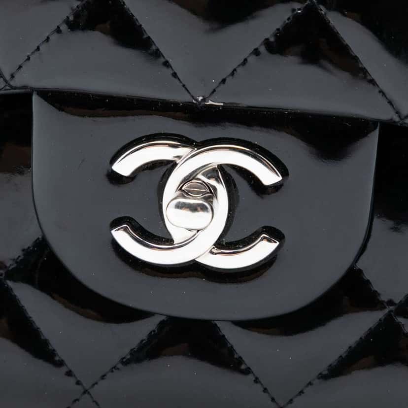 Chanel Jumbo Classic Patent Double Flap Black Leather Good condition - Box View