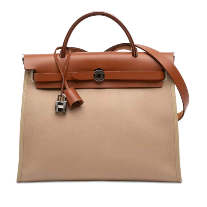 Hermès Toile Herbag Zip 31 Brown Canvas Good condition - Front View