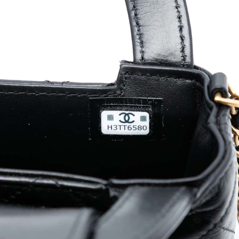 Chanel Mini Nano Aged Calfskin Kelly Shopper Bag Black Leather Very good condition - Box View