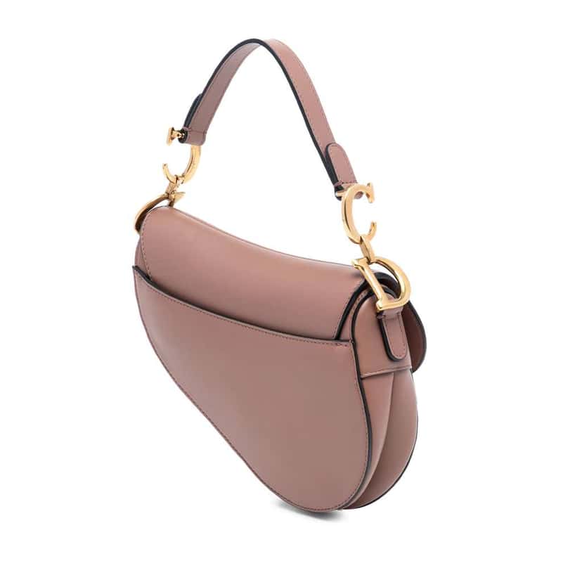Dior Mini Smooth Calfskin Saddle Bag Brown Leather Very good condition - Back View