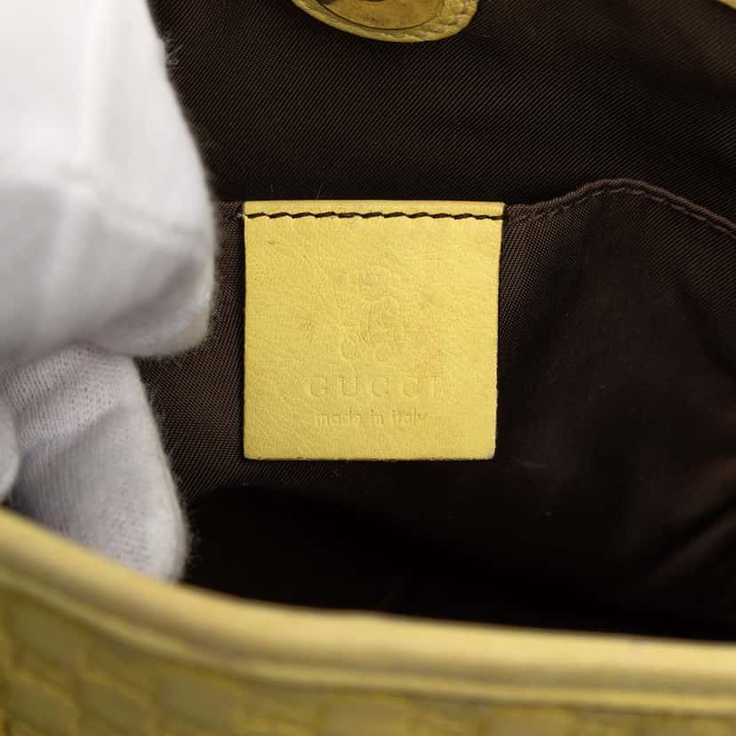 Gucci Guccissima Tote Yellow Leather Fair condition - Box View