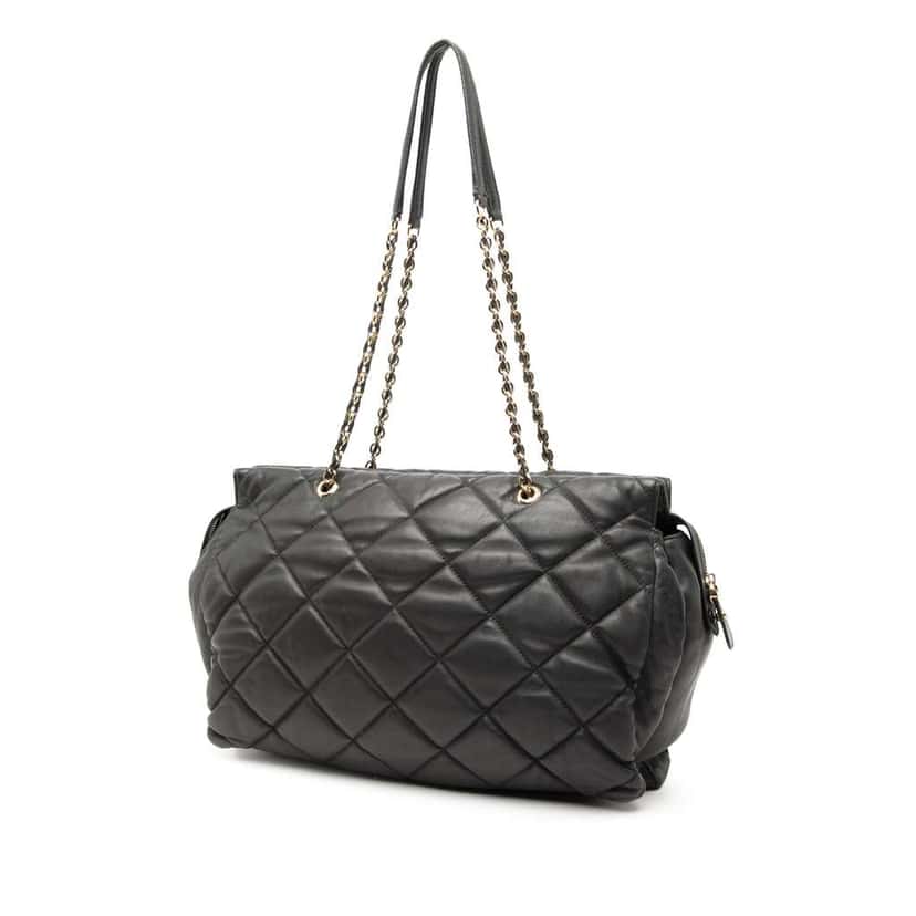 Salvatore Ferragamo Large Quilted Nappa Vara Tote Black Leather Very good condition - Back View