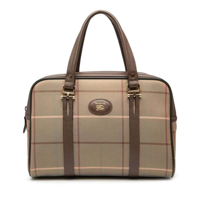 Burberry Vintage Check Canvas Handbag Brown Canvas Good condition - Front View