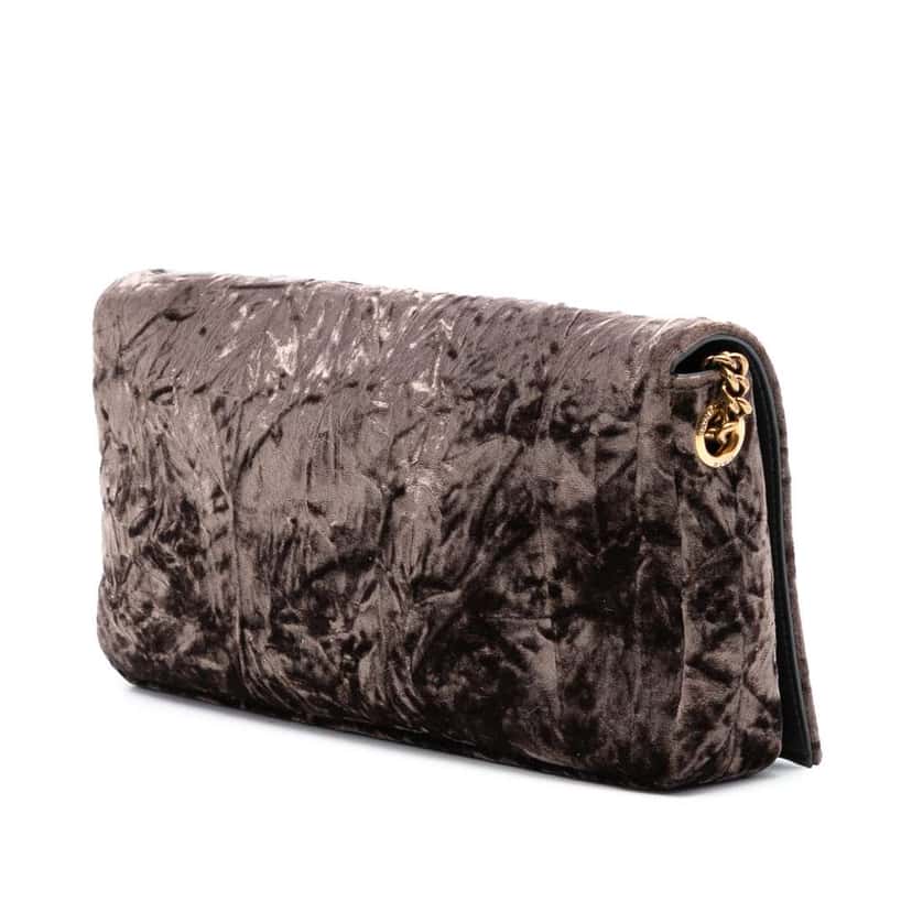 Saint Laurent Crushed Velvet Monogram Kate 99 Tassel Bag Brown Velvet Good condition - Back View