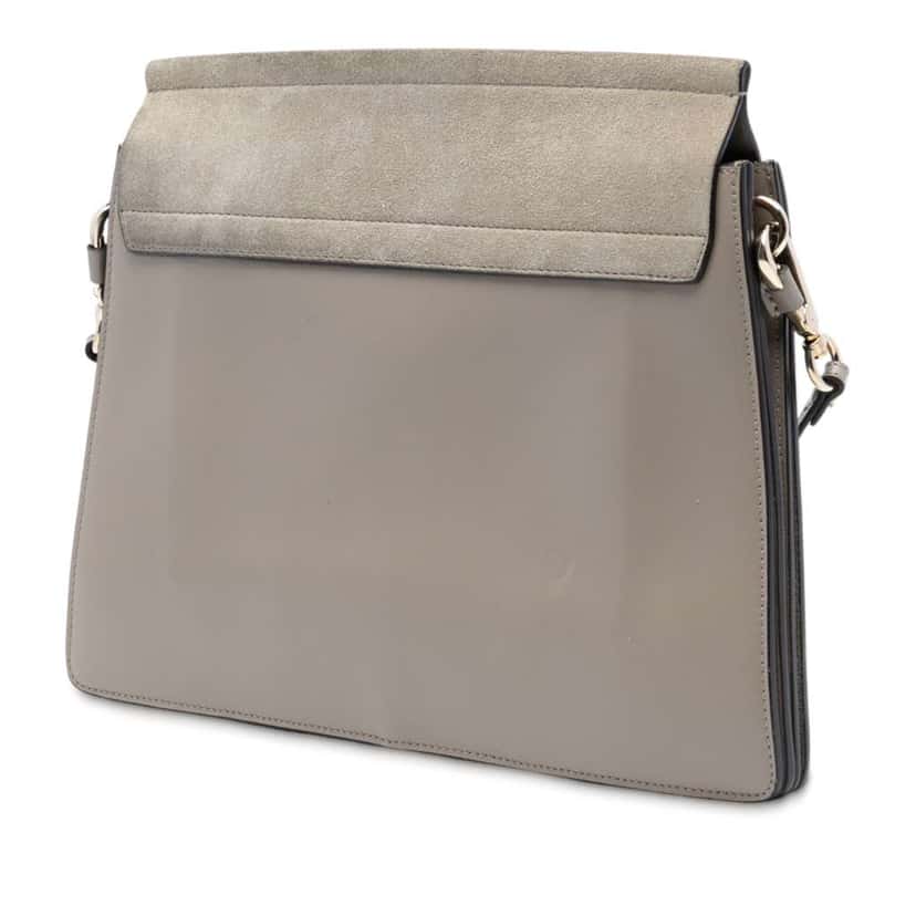Chloé Medium Calfskin and Suede Faye Crossbody Brown Leather Good condition - Back View