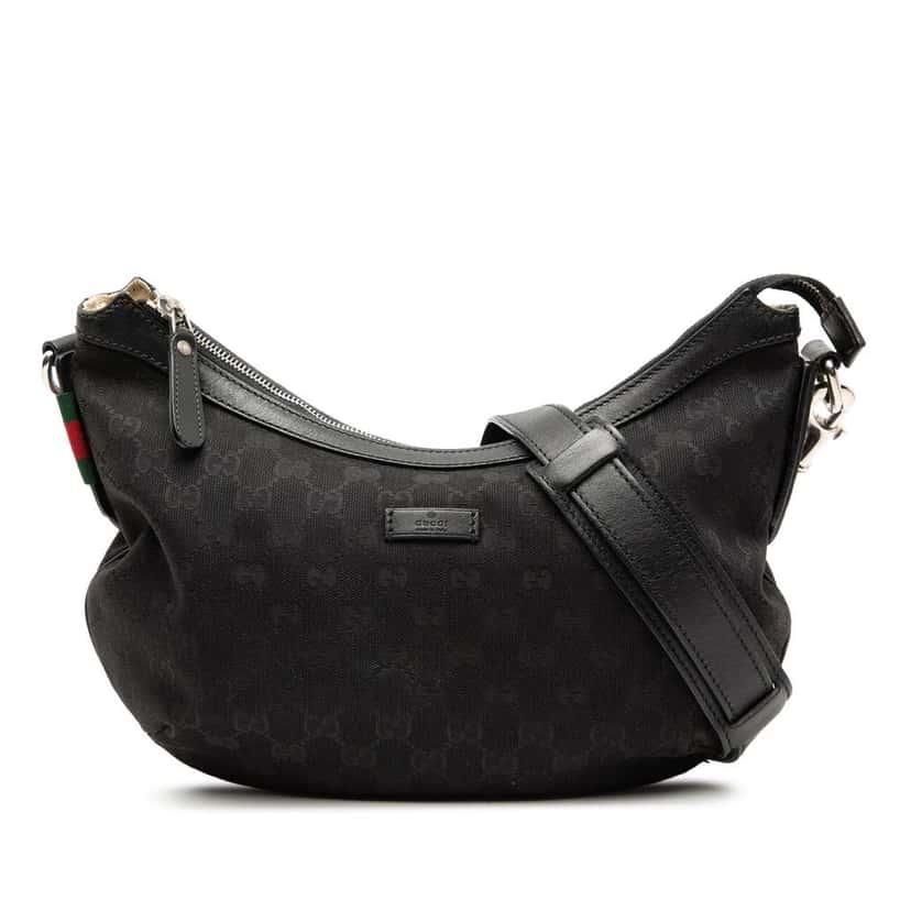 Gucci GG Canvas Web Crossbody Black Canvas Good condition - Front View
