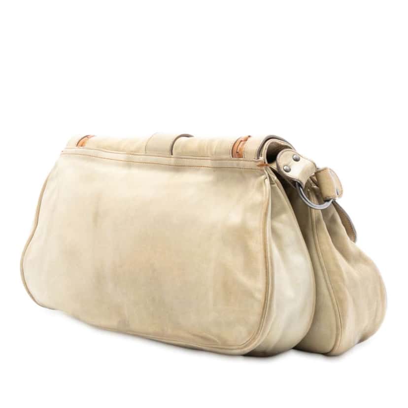 Dior Calfskin Gaucho Double Saddle Shoulder Bag Brown Leather Good condition - Back View