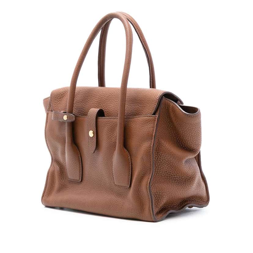 Prada Vitello Daino Sound Lock Satchel Brown Leather Very good condition - Back View