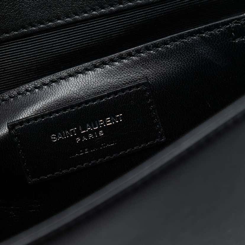 Saint Laurent Medium Leather Monogram Kate Heart Star Patchwork Clutch Black Leather Very good condition - Box View