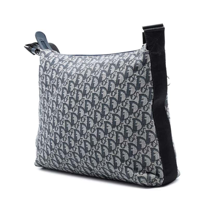 Dior Diorissimo Trotter Canvas Crossbody Blue Canvas Very good condition - Back View