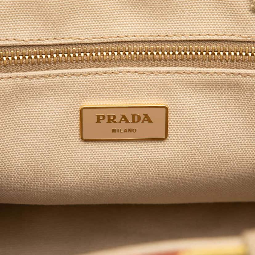 Prada Large Printed Canvas Canapa Soho Satchel Yellow Canvas Very good condition - Box View