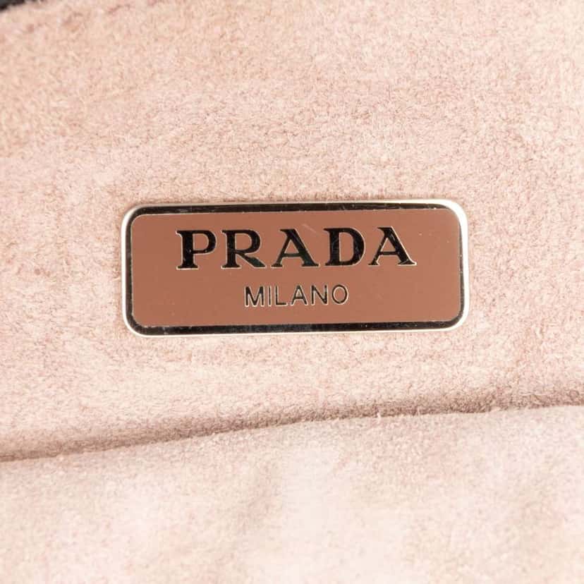 Prada City Fori Perforated Leather Hobo Bag Black Leather Good condition - Box View