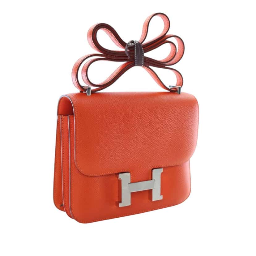Hermès Mini Epsom Constance III 18 Orange Leather Good condition - Back View