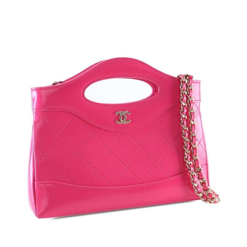 Chanel Nano Shiny Aged Calfskin 31 Shopping Bag Pink Leather Good condition - Back View