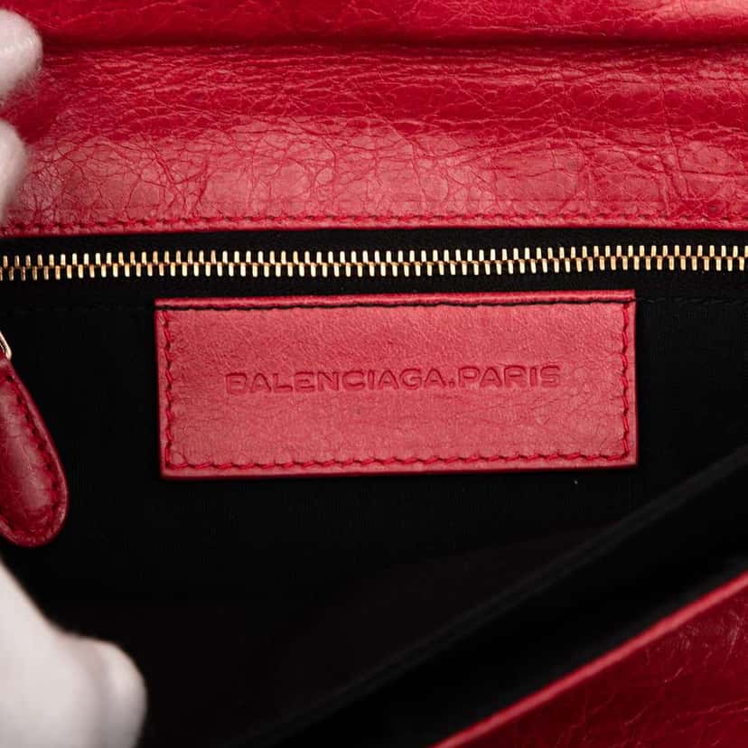Balenciaga Lambskin Motocross Giant 12 Envelope Clutch Red Leather Good condition - Box View