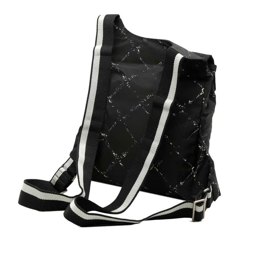 Chanel Old Travel Line Nylon Backpack Black Very good condition - Back View