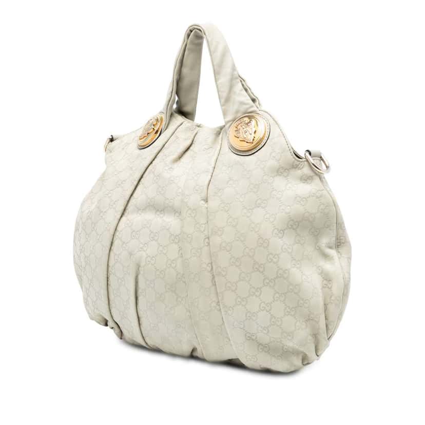 Gucci Large Guccissima Hysteria Satchel White Leather Good condition - Back View