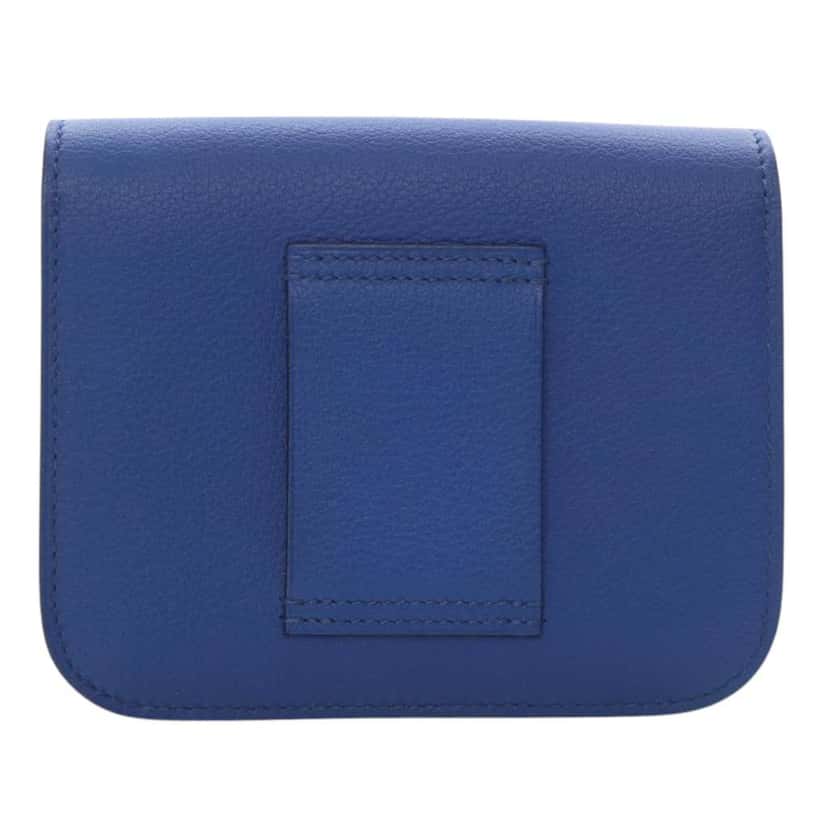 Hermès Evercolor Constance Slim Wallet Blue Leather Good condition - Model View