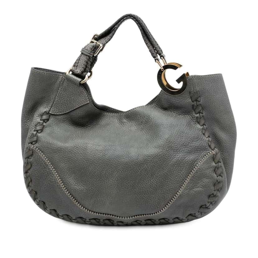Gucci Leather Charlotte Tote Grey Leather Good condition - Front View