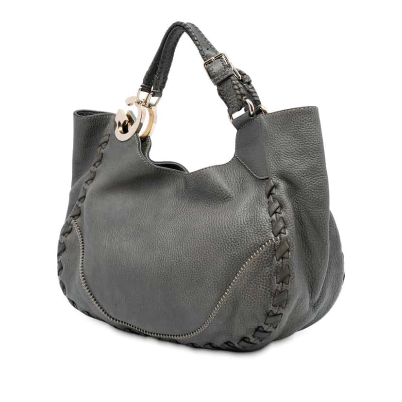 Gucci Leather Charlotte Tote Grey Leather Good condition - Back View